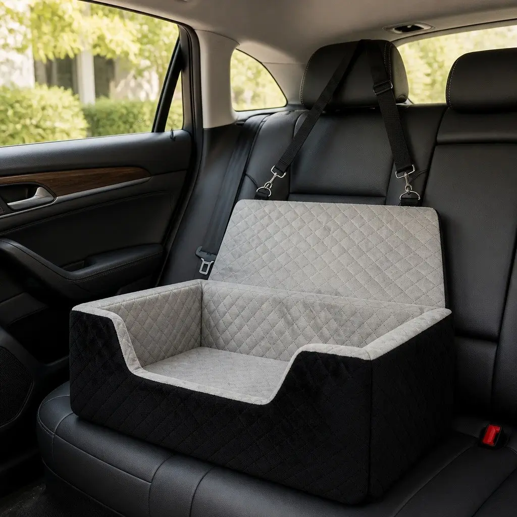 Dog Car Booster Seat with Safety Strap