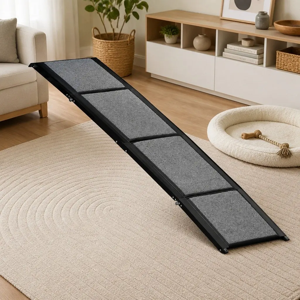 Dog Ramp Aluminium and Steel Extra Long Foldable Anti-Slip Grey