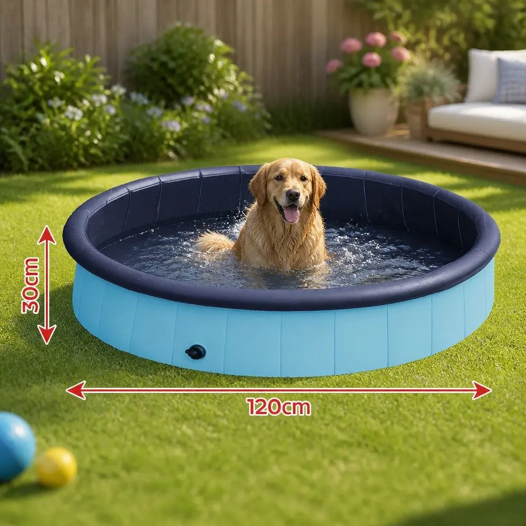 Folding Dog Swimming Pool with Interactive Sprinkler