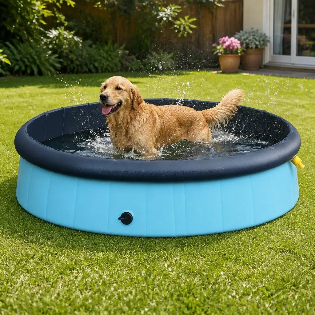 Folding Pet Pool with Sprinkler System