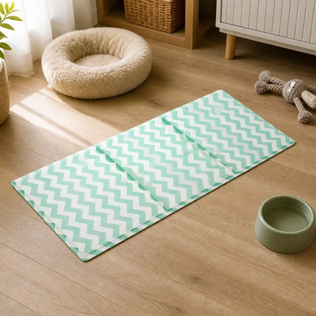 Pet Cooling Mat Textilene Foam 50cm x 90cm Green