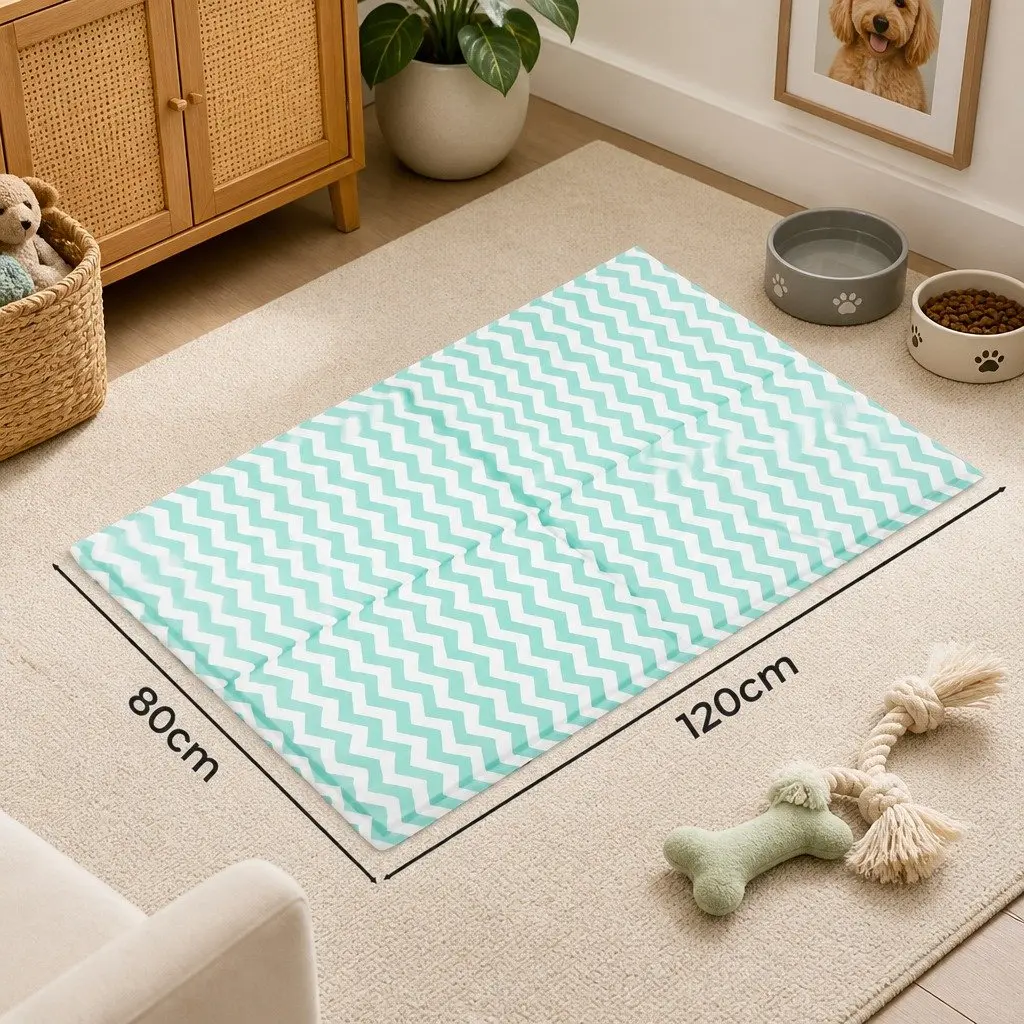 Pet Cooling Mat XL Textured Surface Foldable Portable Self-Cooling for Dogs Home