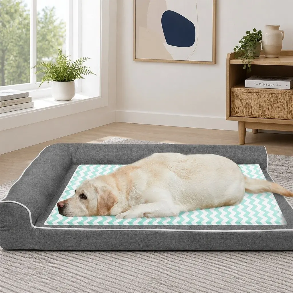 Pet Cooling Mat XL Textured Surface Foldable Portable Self-Cooling for Dogs Home
