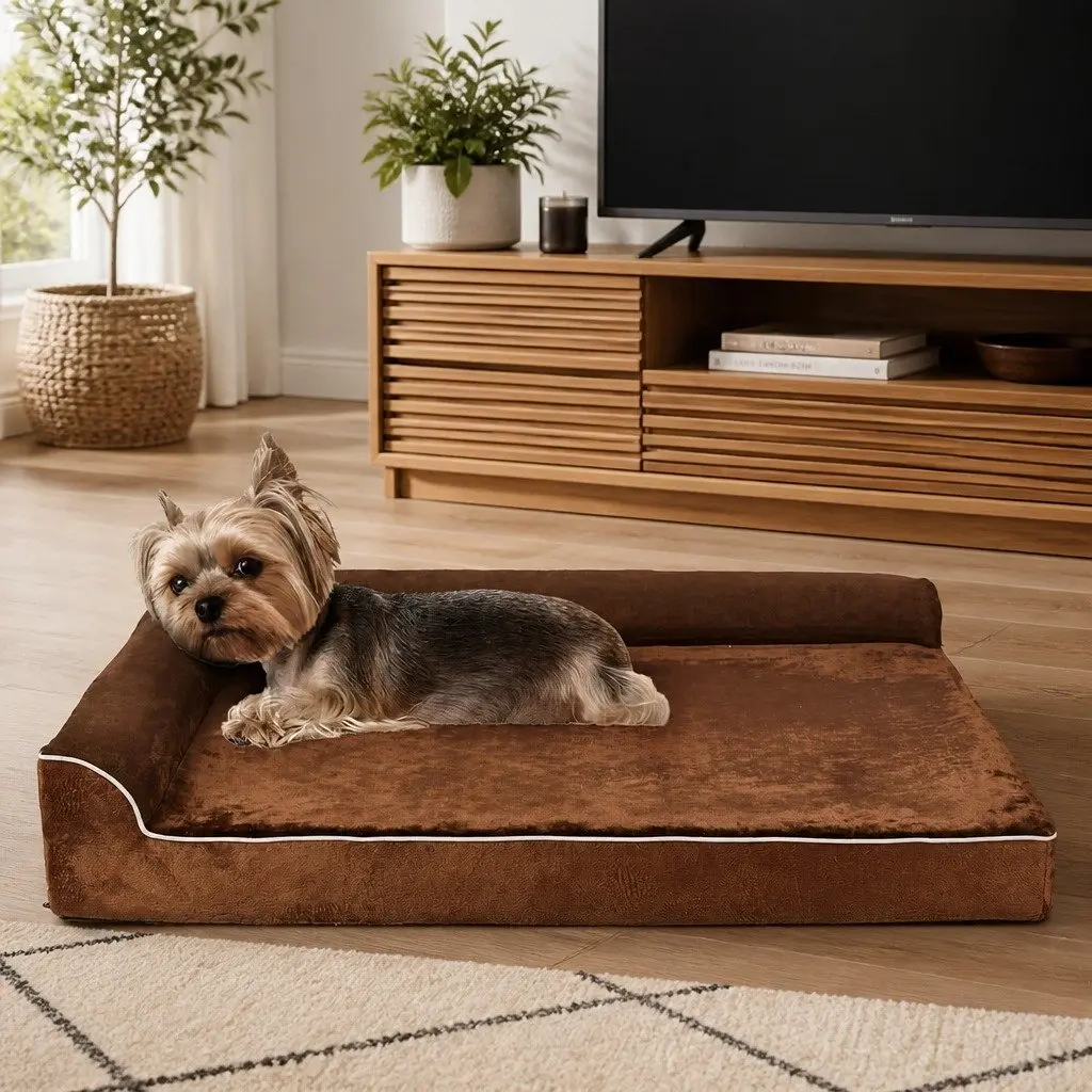 L-Shaped Orthopedic Dog Bed with Memory Foam