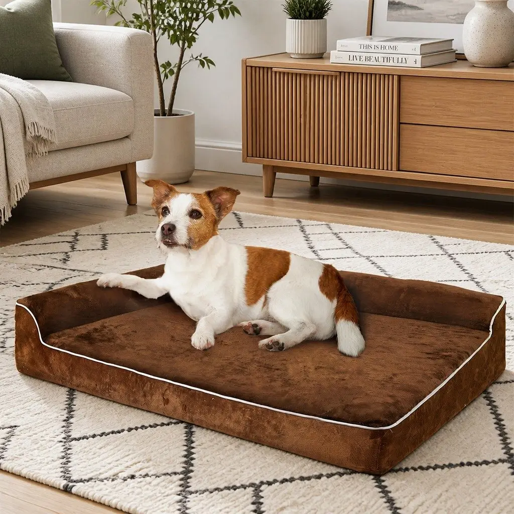 L-Shaped Orthopedic Dog Bed with Memory Foam