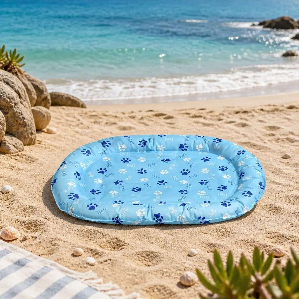 Pet Cooling Mat Small Blue with Padded Edge Support