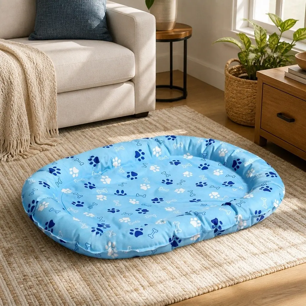 Pet Cooling Mat Small Blue with Padded Edge Support