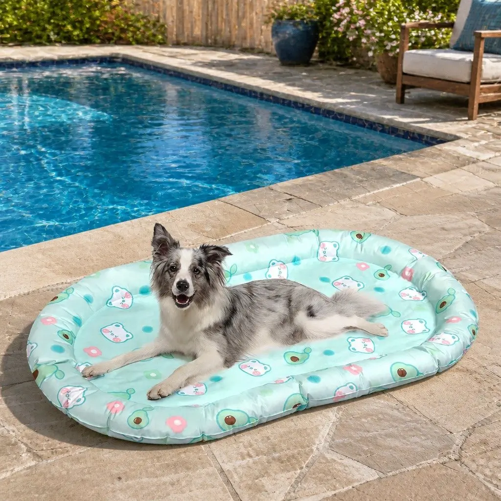 Pet Cooling Mat Gel XL Green Waterproof Durable Support Pillow