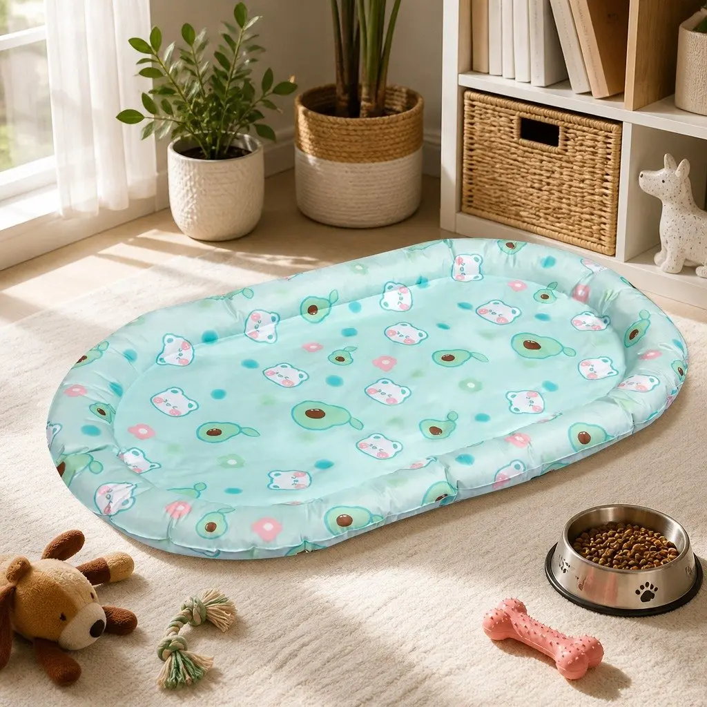 Pet Cooling Mat Gel XL Green Waterproof Durable Support Pillow