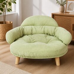 Premium Elevated Pet Sofa Bed for Dogs and Cats - Green