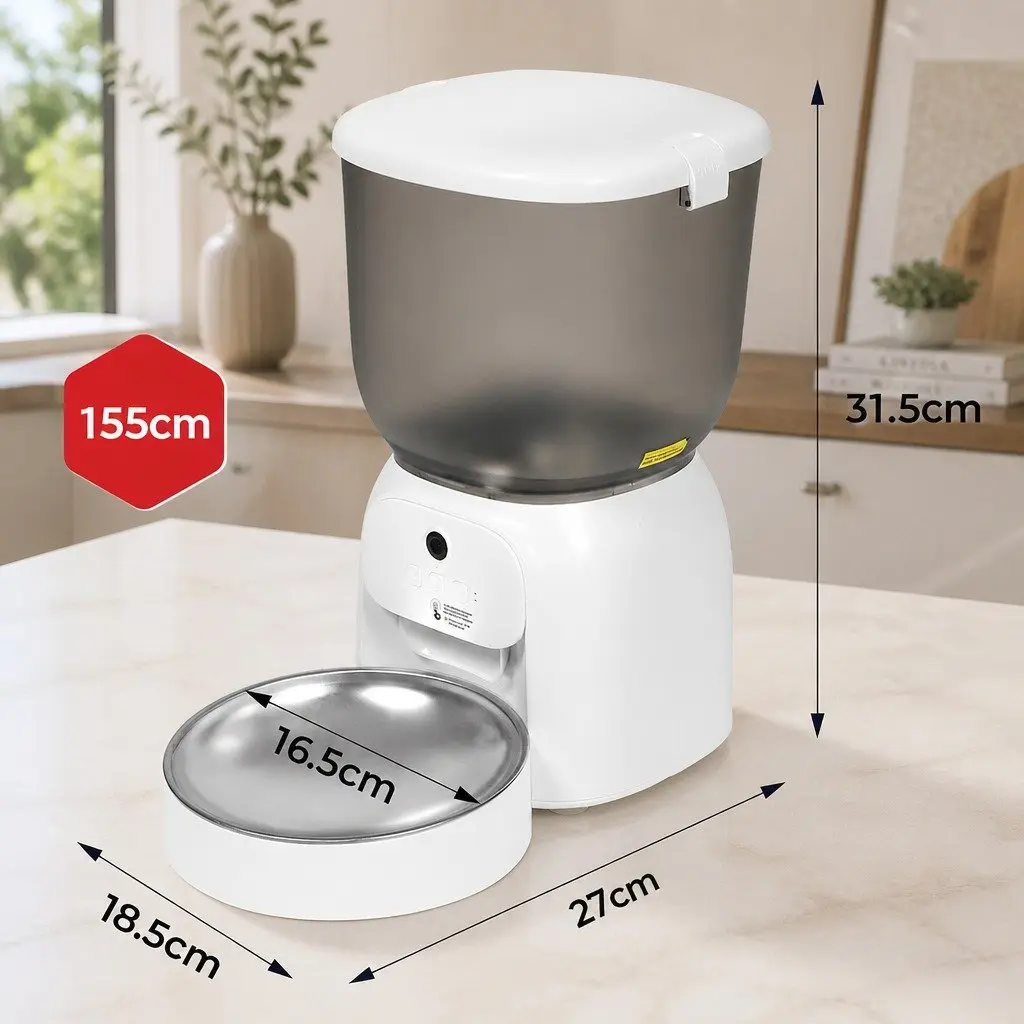 Automatic Smart Pet Feeder 4L WiFi App Control Camera Video iPhone Android Dogs