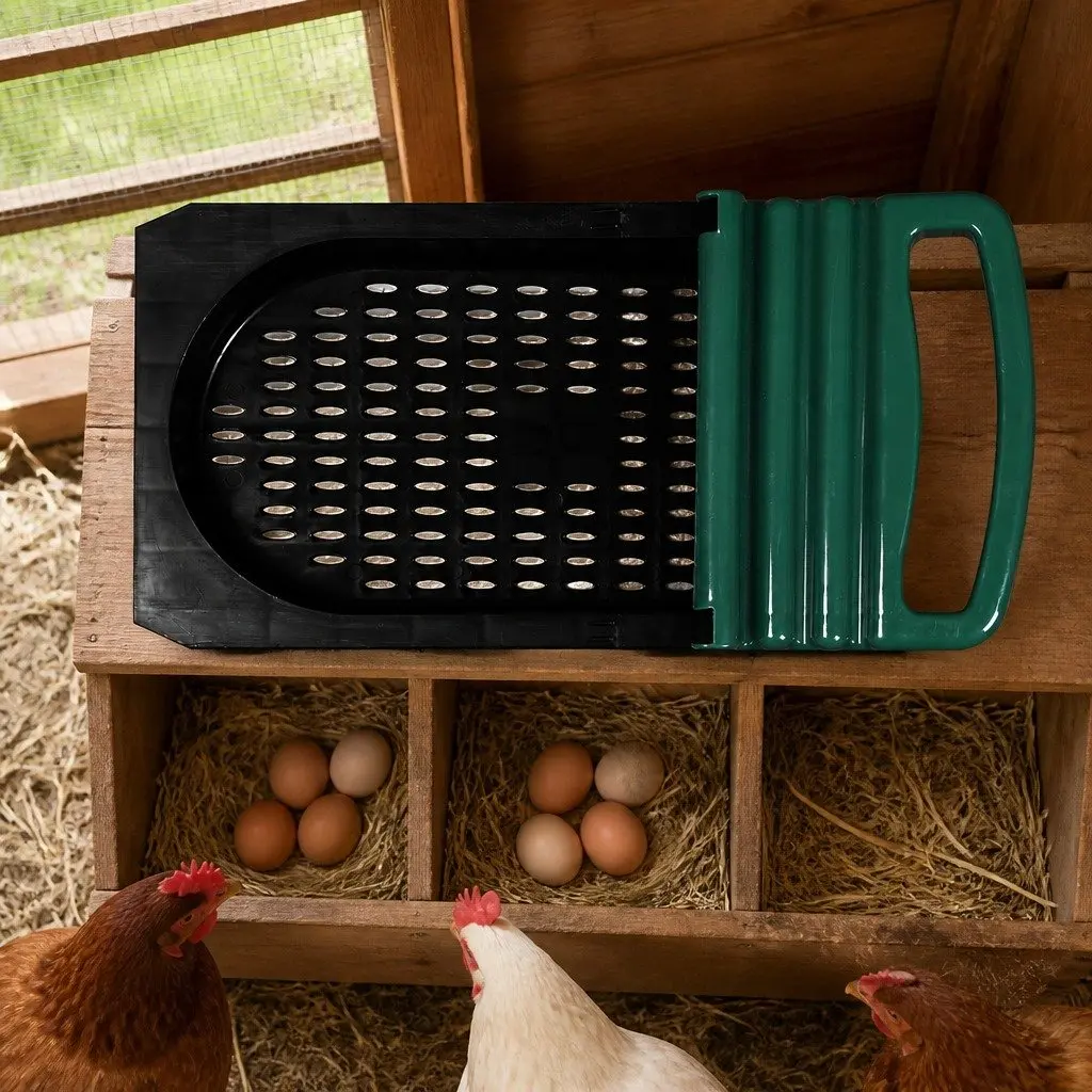 3-Hole Chicken Egg Nesting Box with Roll Away Feature