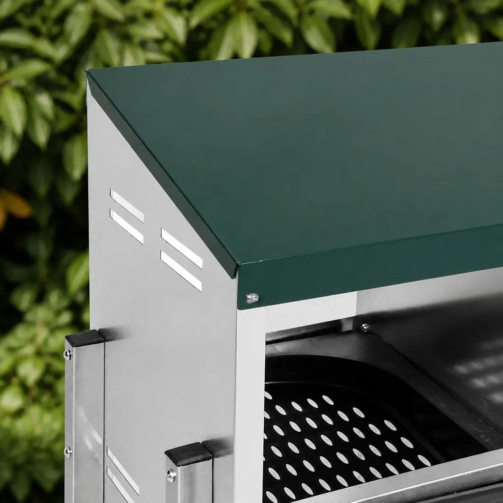 Chicken Egg Nesting Box Galvanized Steel 6-Hole Green