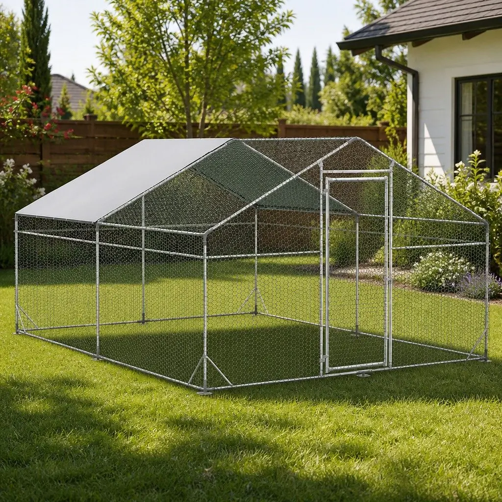 Metal Walk-in Chicken Coop Cage 400x300x194cm