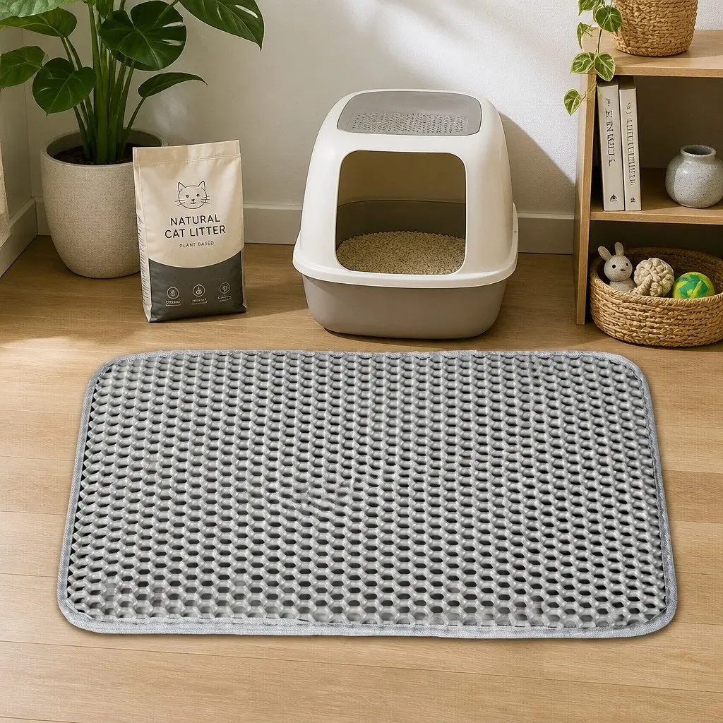 Cat Litter Mat Large Waterproof Honeycomb Double Layer Tray Trapping Non-Slip