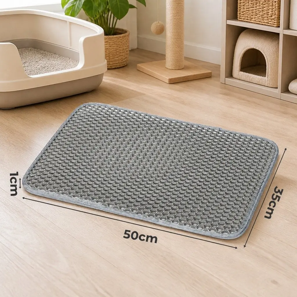 Cat Litter Mat Large Waterproof Honeycomb Double Layer Tray Trapping Non-Slip