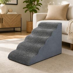 High Density Foam Pet Stairs with 5 Steps in Grey