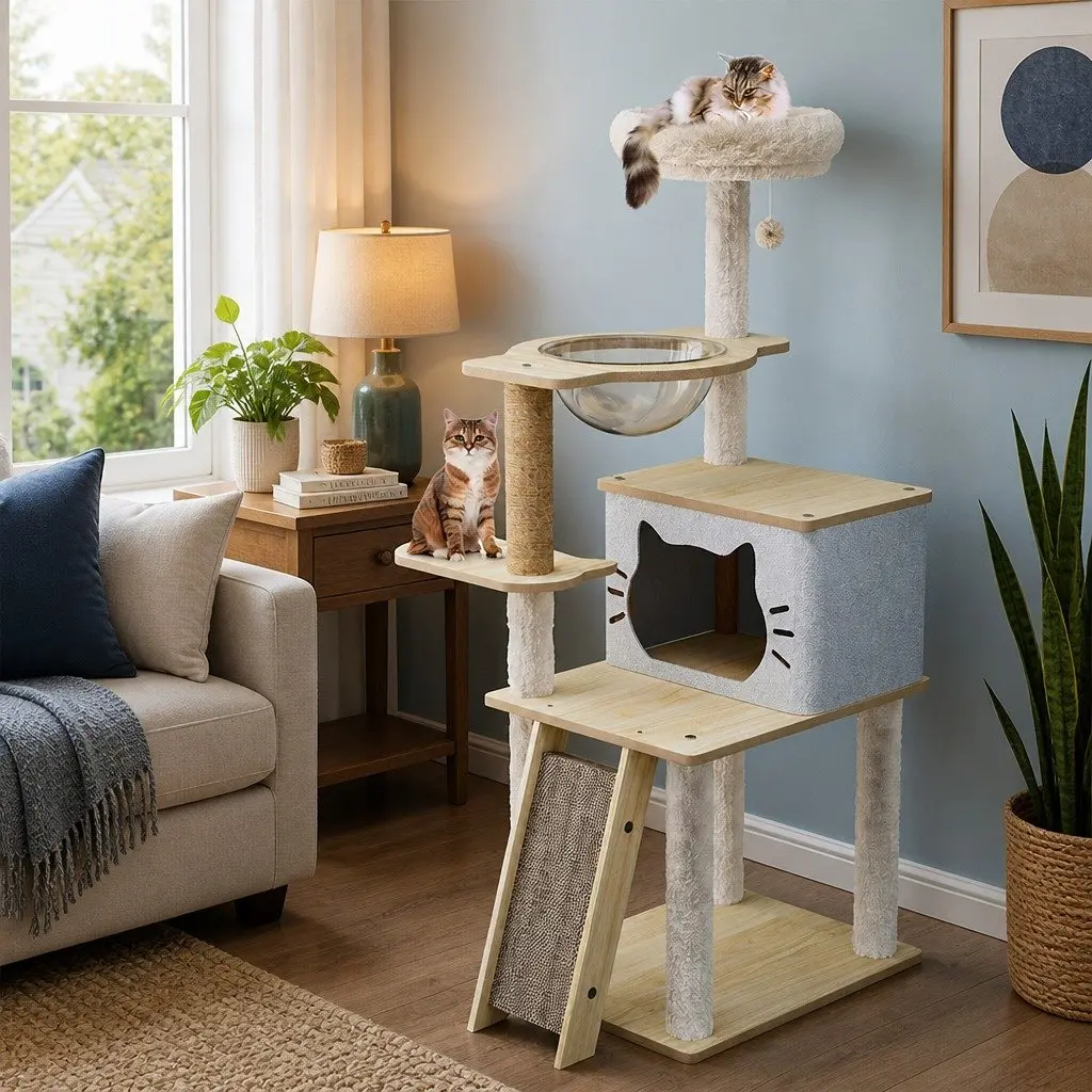Cat Tree Tower with Scratching Areas 120cm