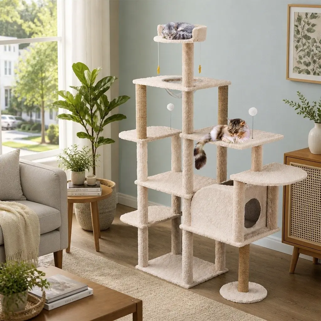 Large Multi-Level Cat Tree Tower 172cm for Scratching