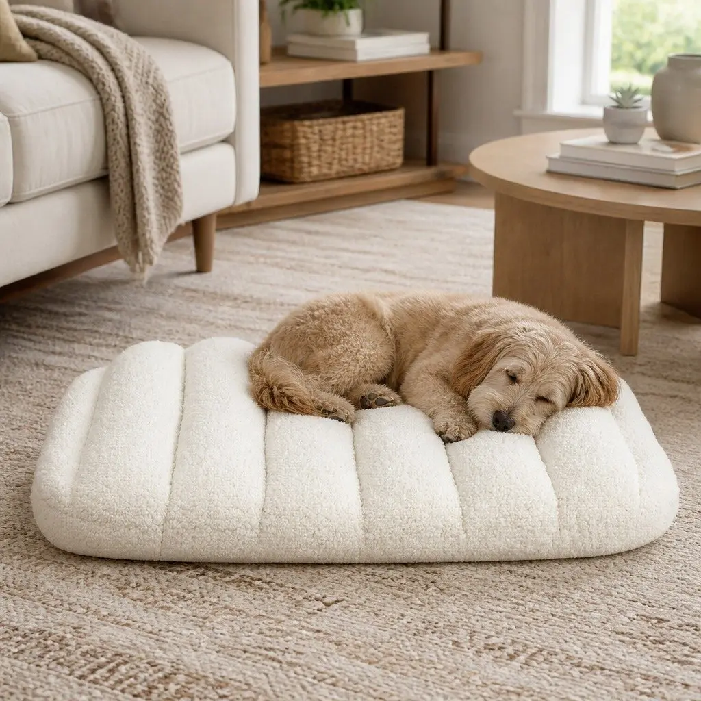 Orthopedic Dog Bed for Small Pets, White