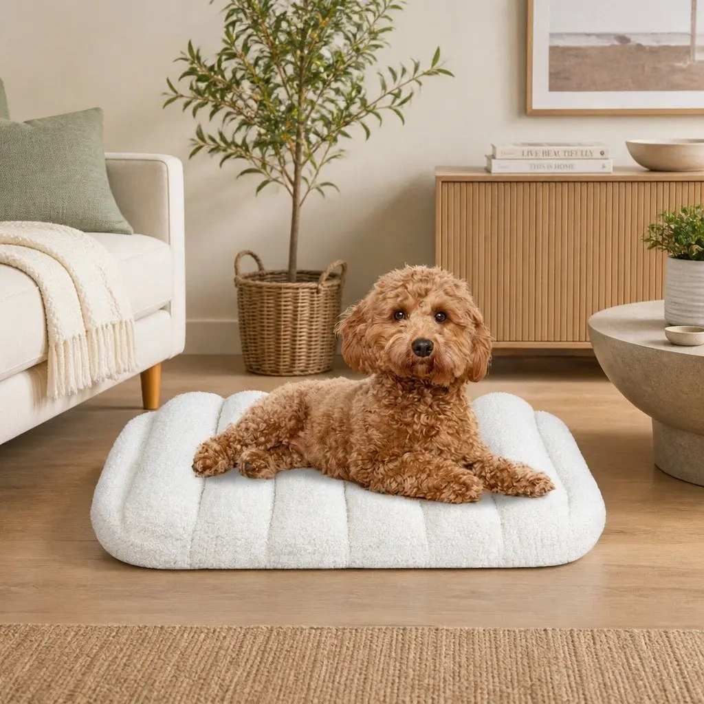 Orthopedic Dog Bed for Small Pets, White