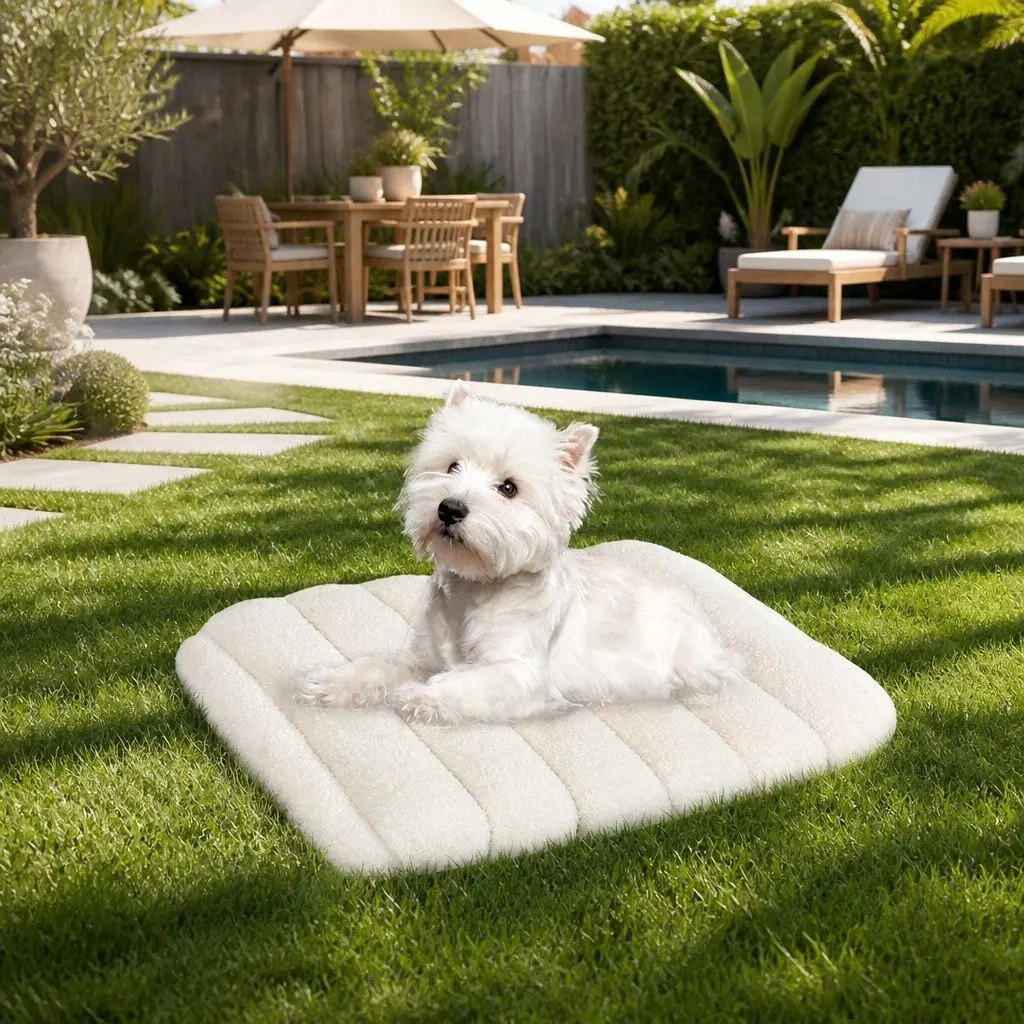 Orthopedic Dog Bed for Small Pets, White