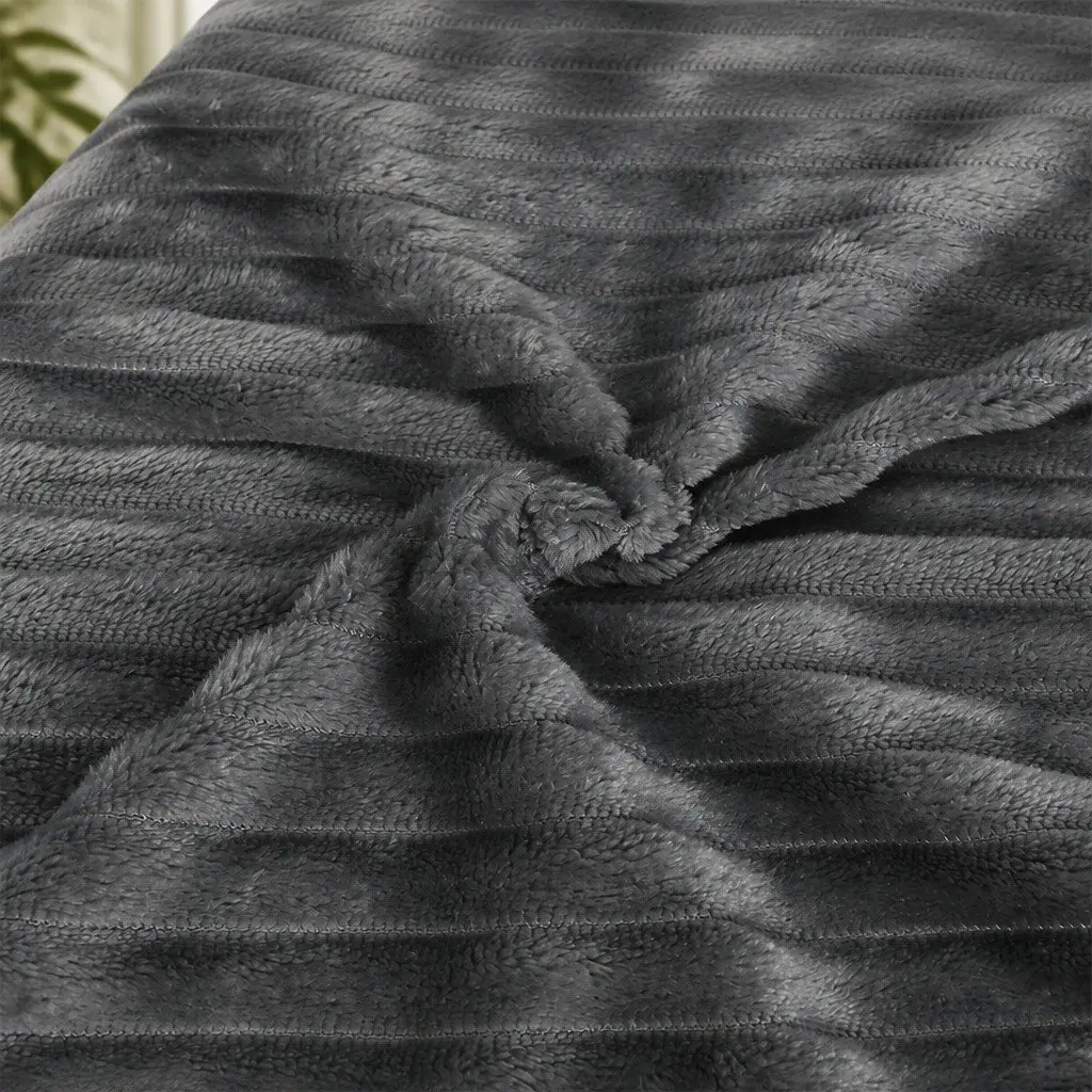 XL Grey Corduroy Orthopedic Dog Bed with Washable Cover