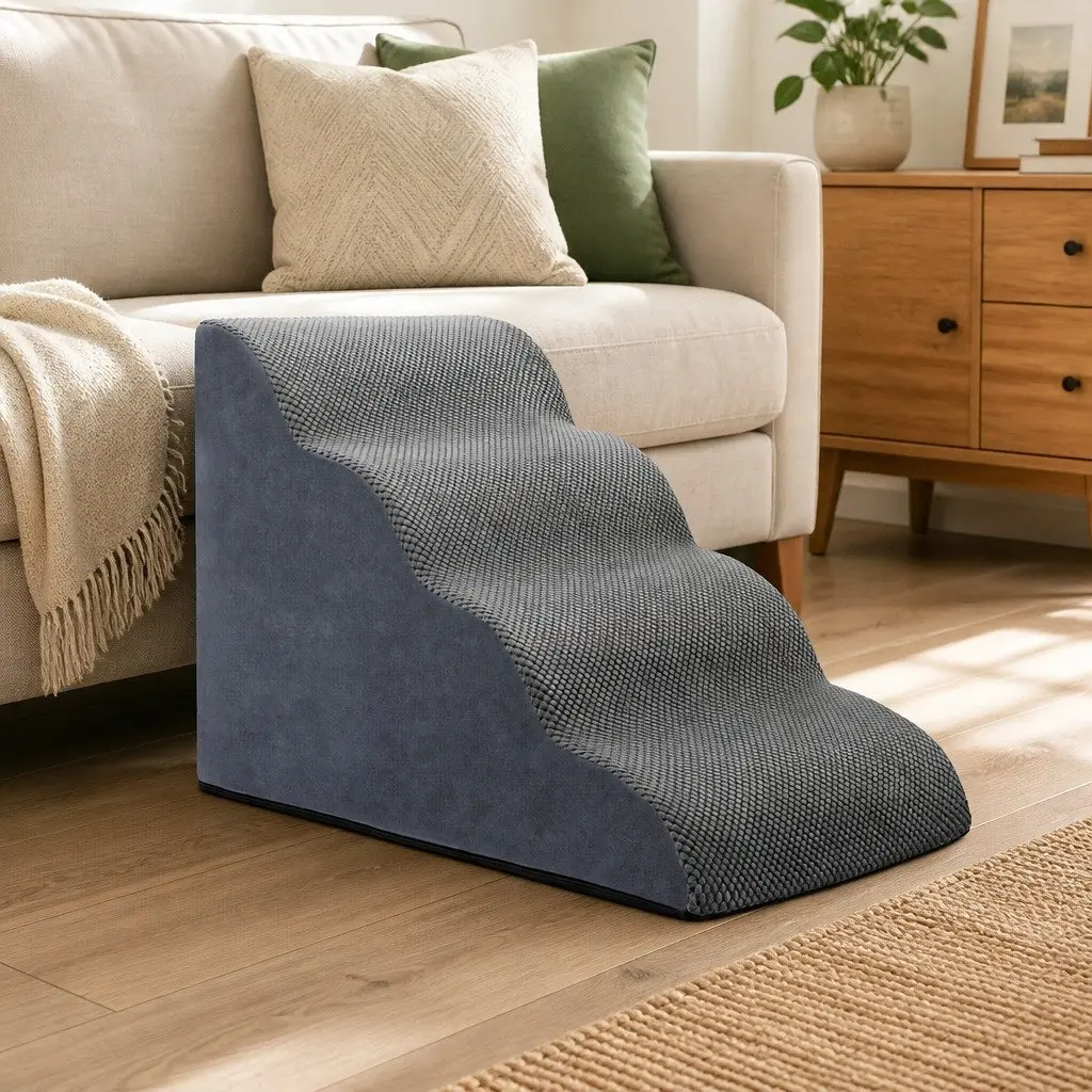 4-Step Dog Ramp with High-Density Foam and Non-Slip Surface