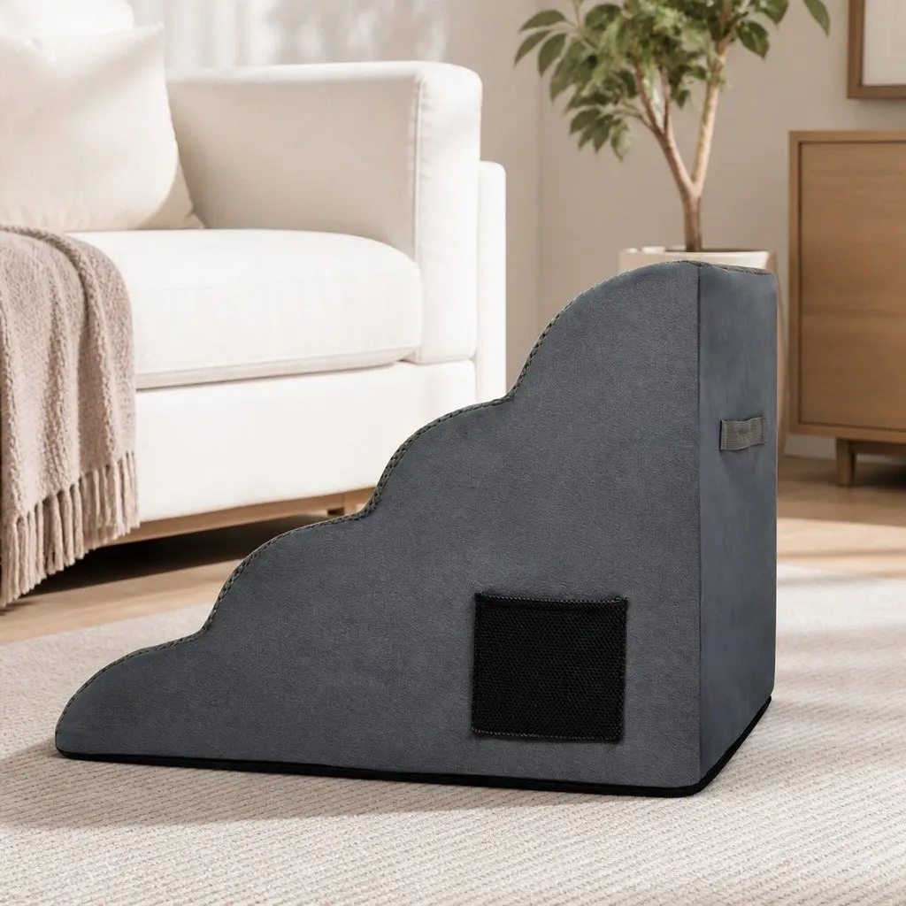 4-Step Dog Ramp with High-Density Foam and Non-Slip Surface