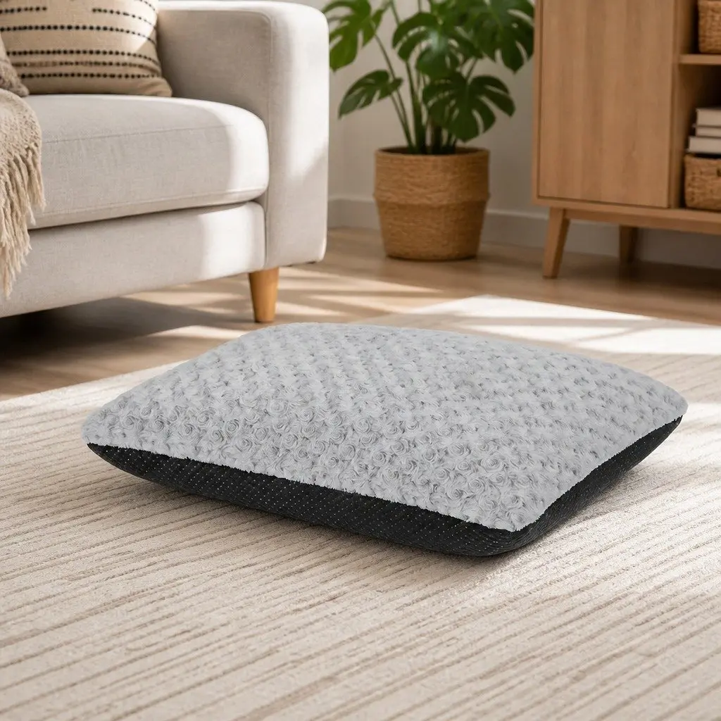 Plush Dog Bed with Waterproof Liner and Non-Slip Base