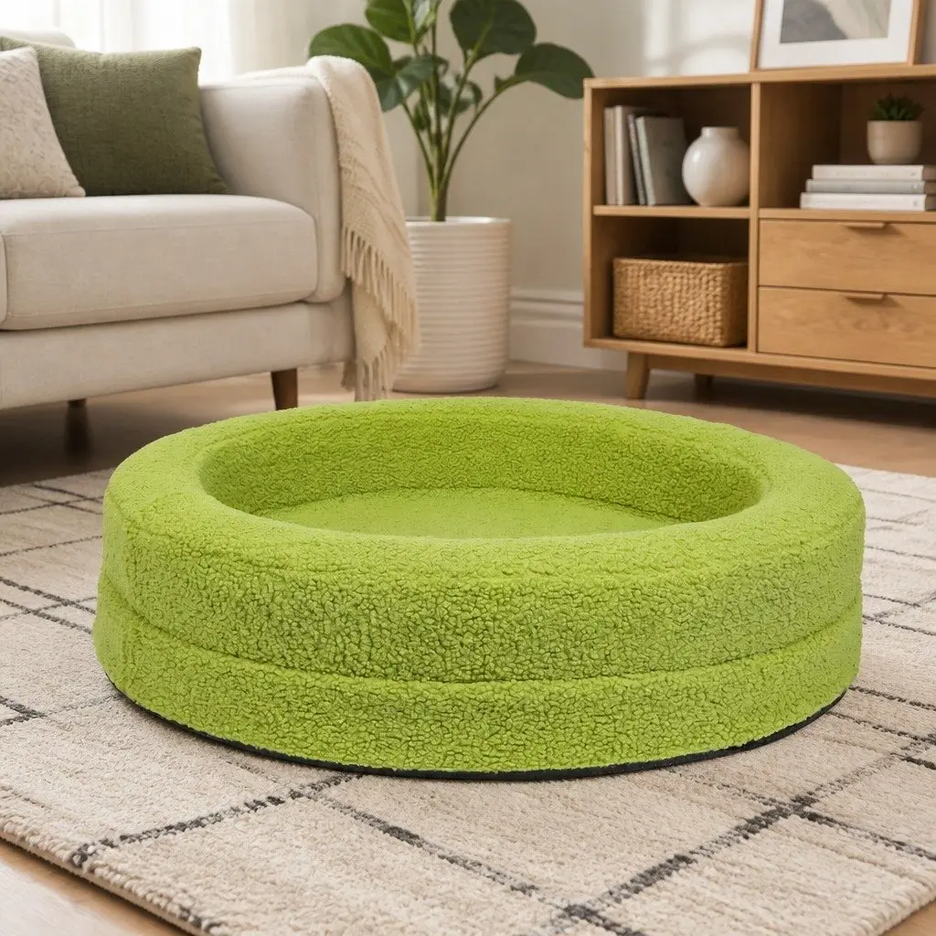 Orthopedic Memory Foam Dog Bed with Bolster
