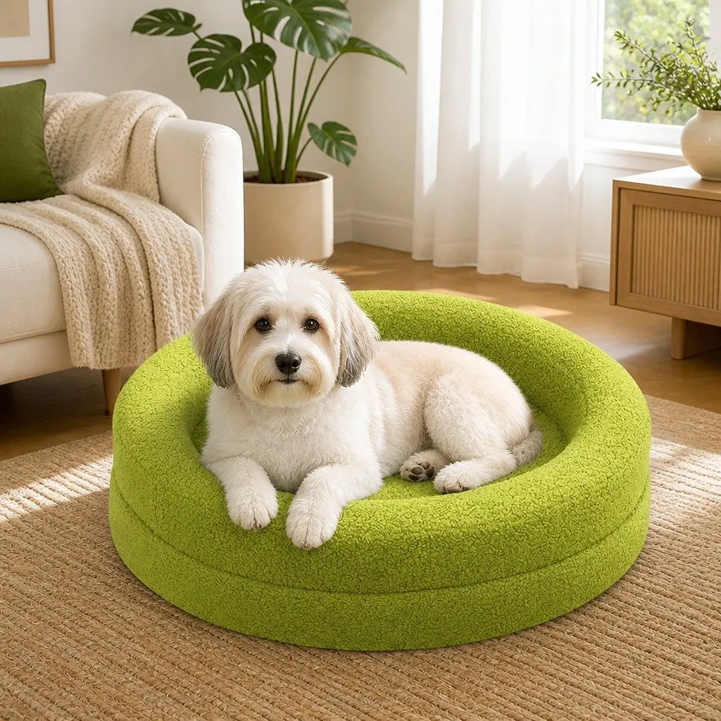 Orthopedic Memory Foam Dog Bed with Bolster