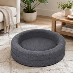 Durable Orthopedic Memory Foam Dog Bed with Sherpa Cover