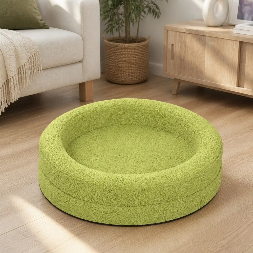 Orthopedic Memory Foam Dog Bed Sherpa Fleece XL Green