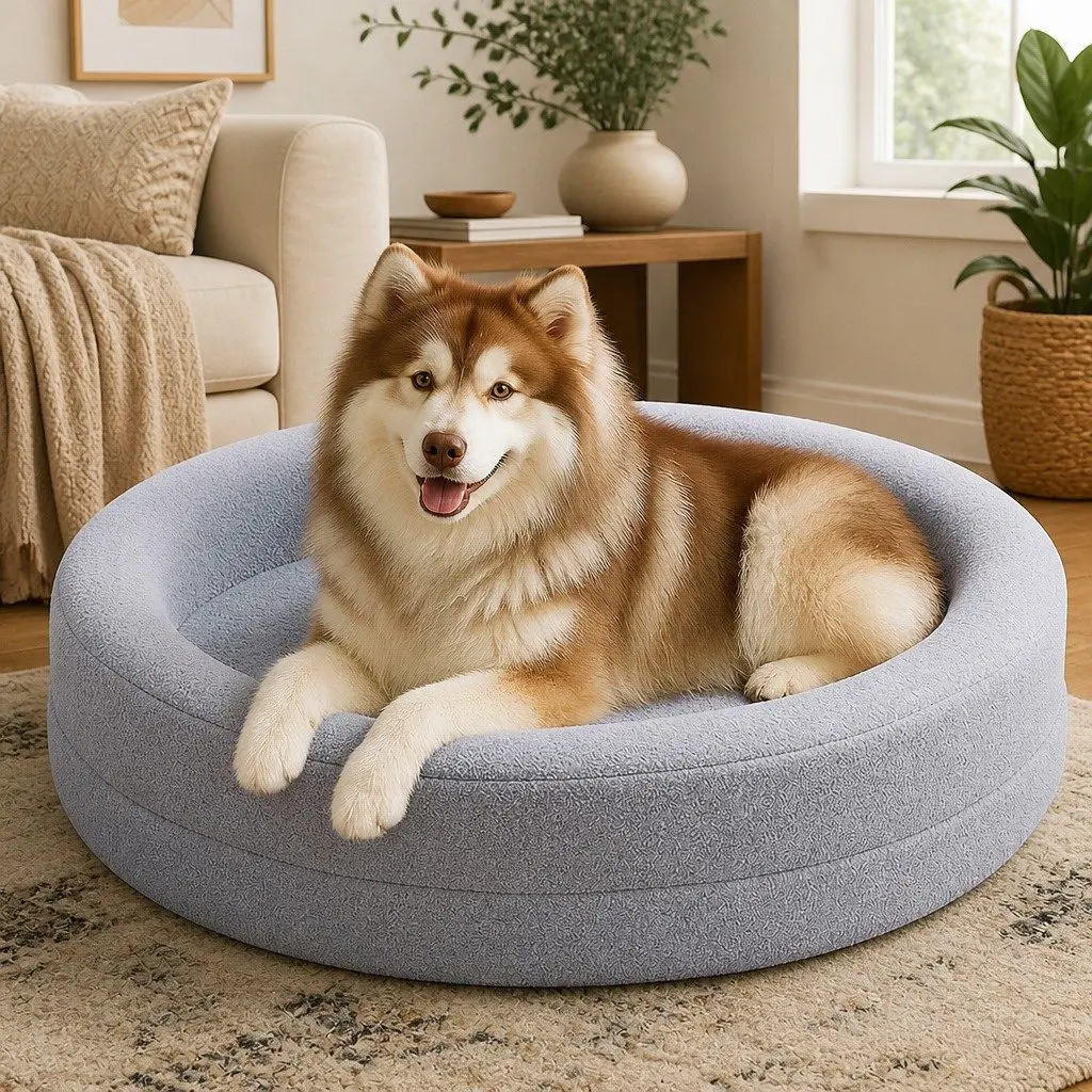 Waterproof Sherpa Calming Dog Sofa with Memory Foam