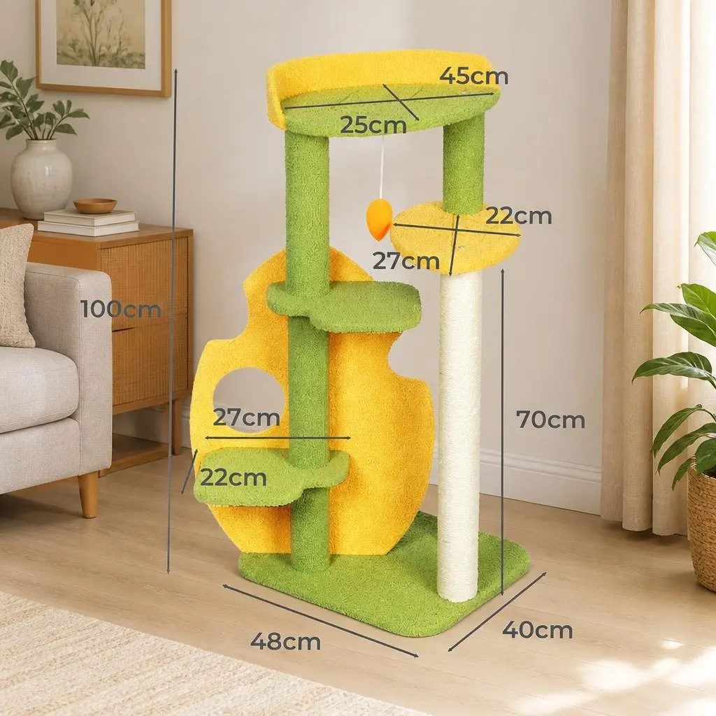 Multi-Level Cat Tree with Natural Sisal Scratching Posts