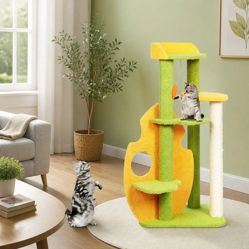 Multi-Level Cat Tree with Natural Sisal Scratching Posts