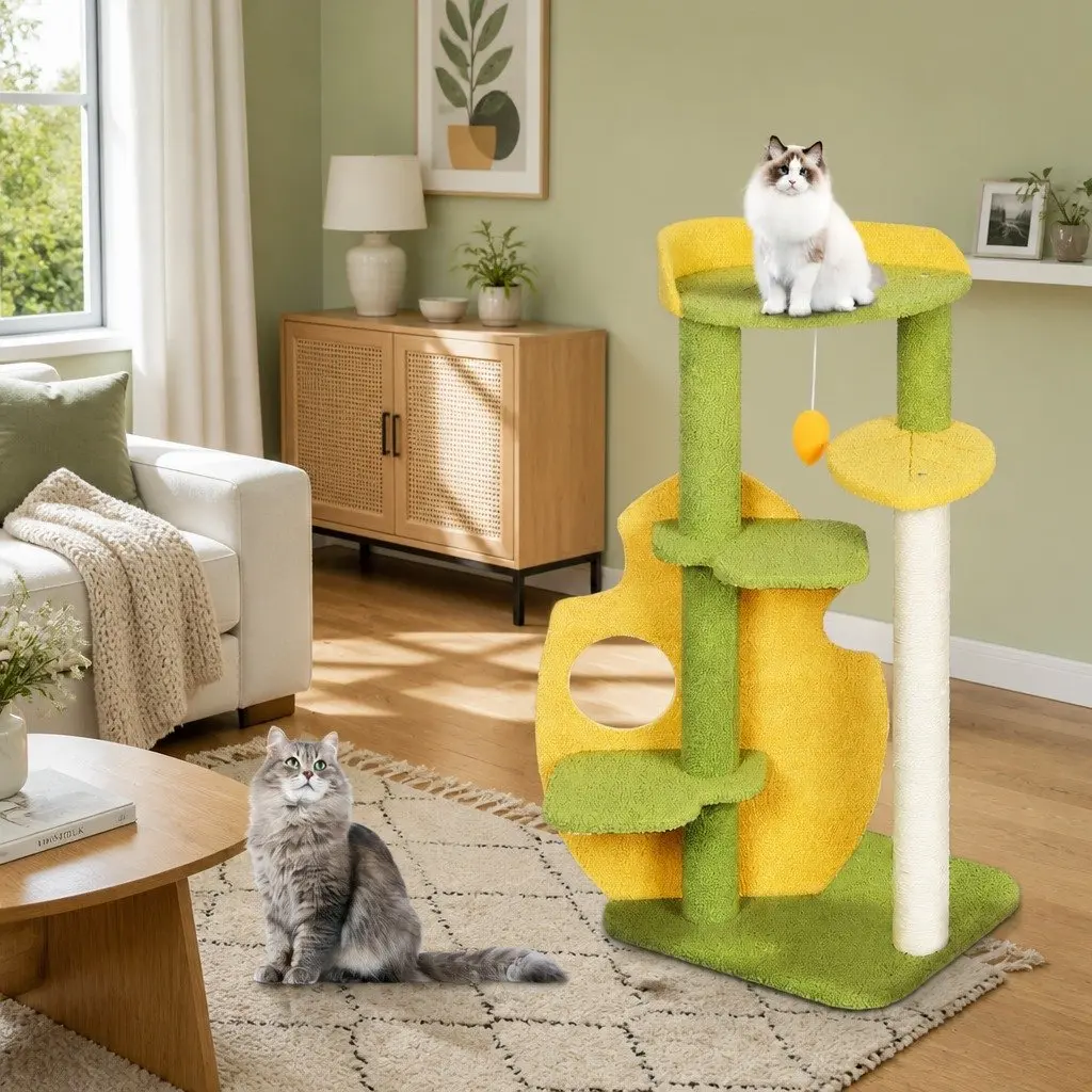Multi-Level Cat Tree with Natural Sisal Scratching Posts