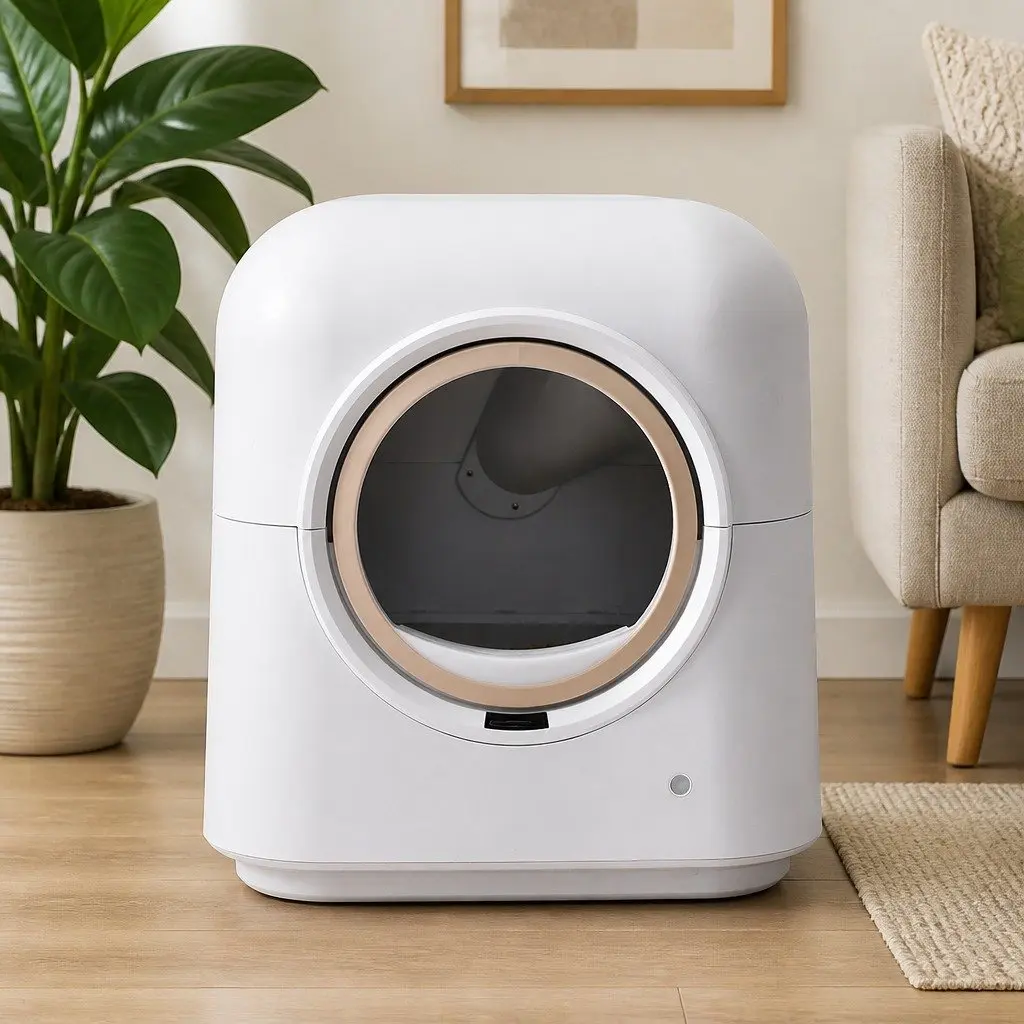 Automatic Cat Litter Box Self-Cleaning ABS 54.5cm x 54.5cm x 59.5cm White