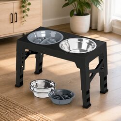 Sturdy Elevated Dog Bowls with Adjustable Heights