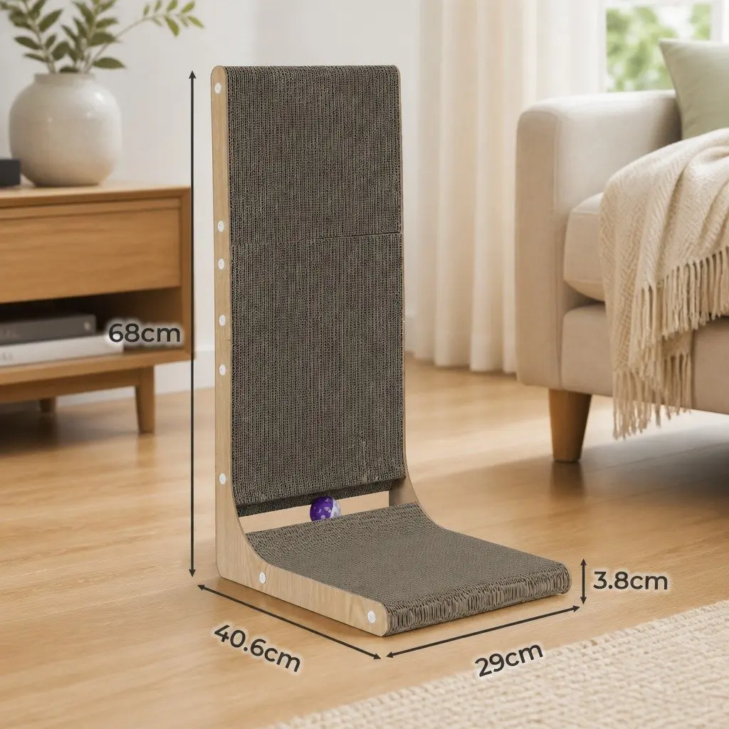L-Shaped Cat Scratching Board for Larger Felines