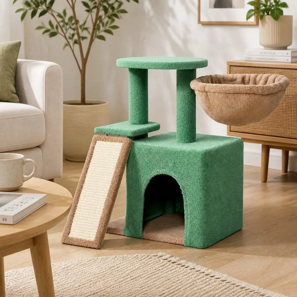 Multi-Level Cat Tree Tower with Plush Hammock