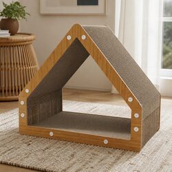 Durable Cat Scratcher with Tunnel and Lounger Design
