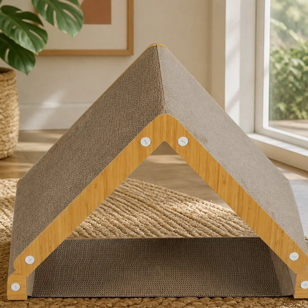 Cat Scratcher Board Cardboard 50.5cm x 30.5cm x 42.5cm Brown