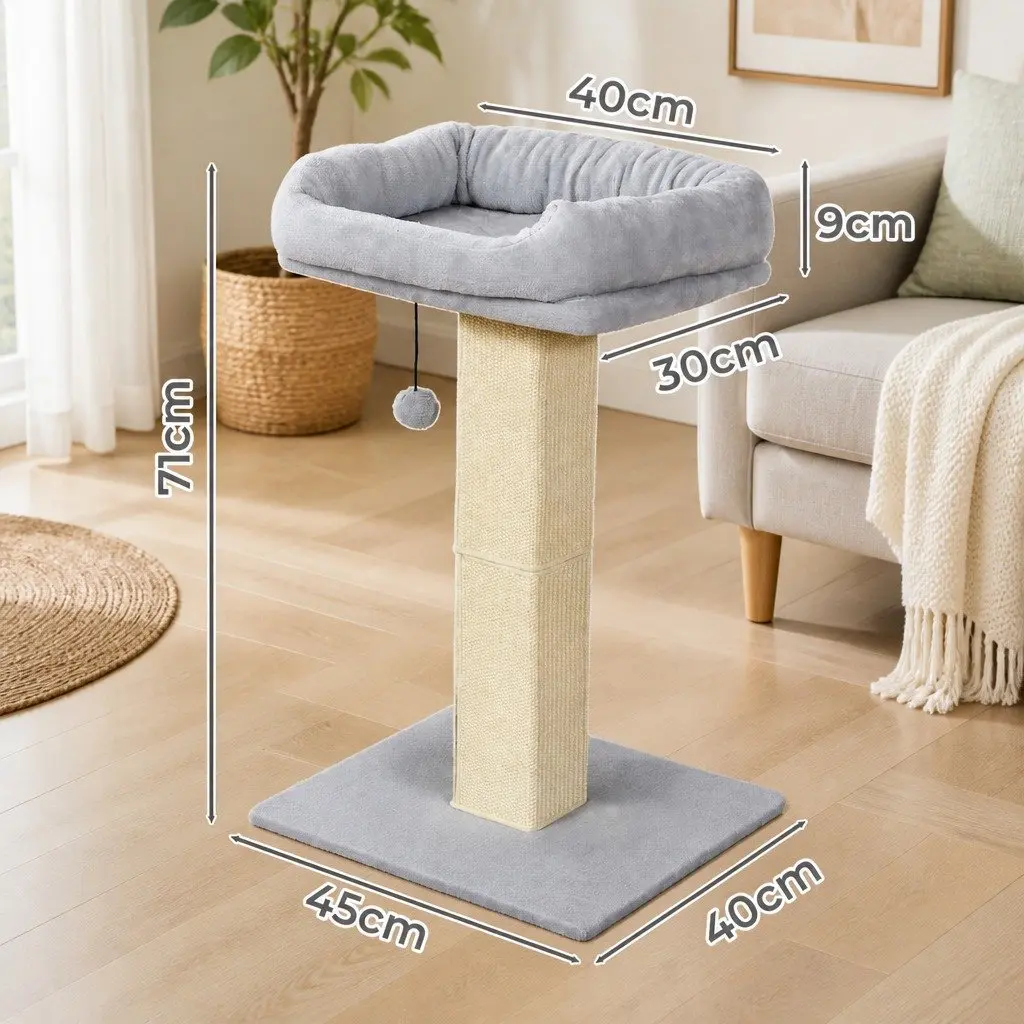 Cat Scratching Post with Large Perch and Toy