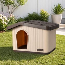 Durable Plastic Dog House for Small Pets with Ventilation