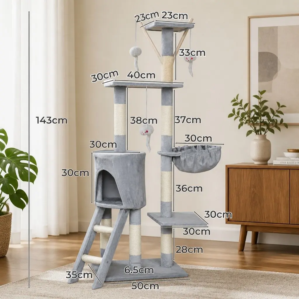 Multi-Level Cat Tree Tower with Dual Condos