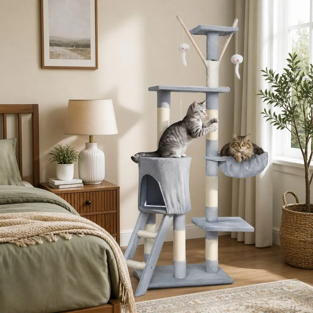 Multi-Level Cat Tree Tower with Dual Condos