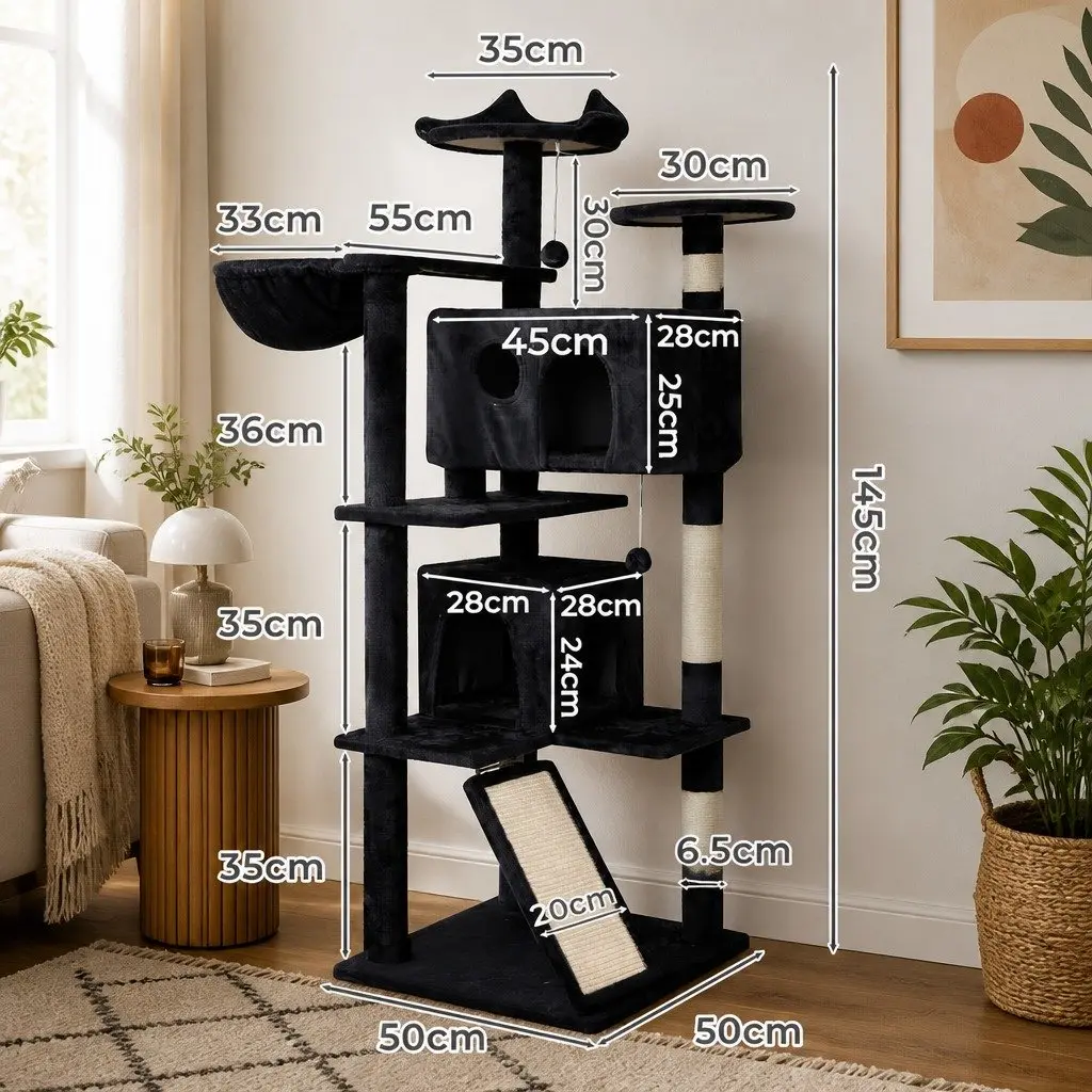 Multi-Level Cat Tree Tower with Plush Activity Areas