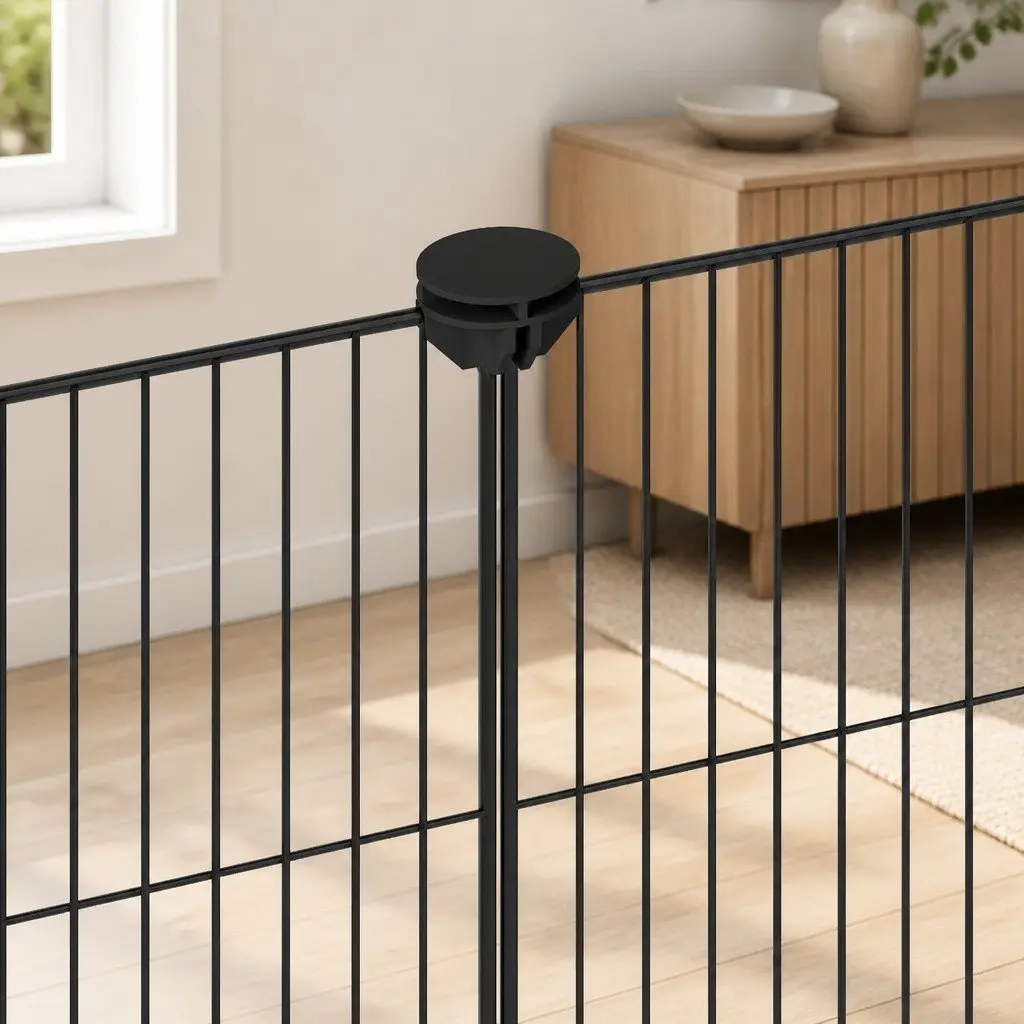 Guinea Pig Playpen Iron Plastic 24 Panel Black Small Animal Cage Fence Enclosure